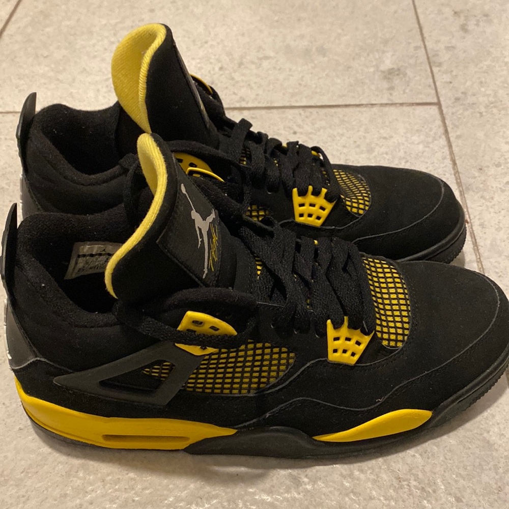 Jordan 4 (Black Thunder) size 10. Good Condition.
